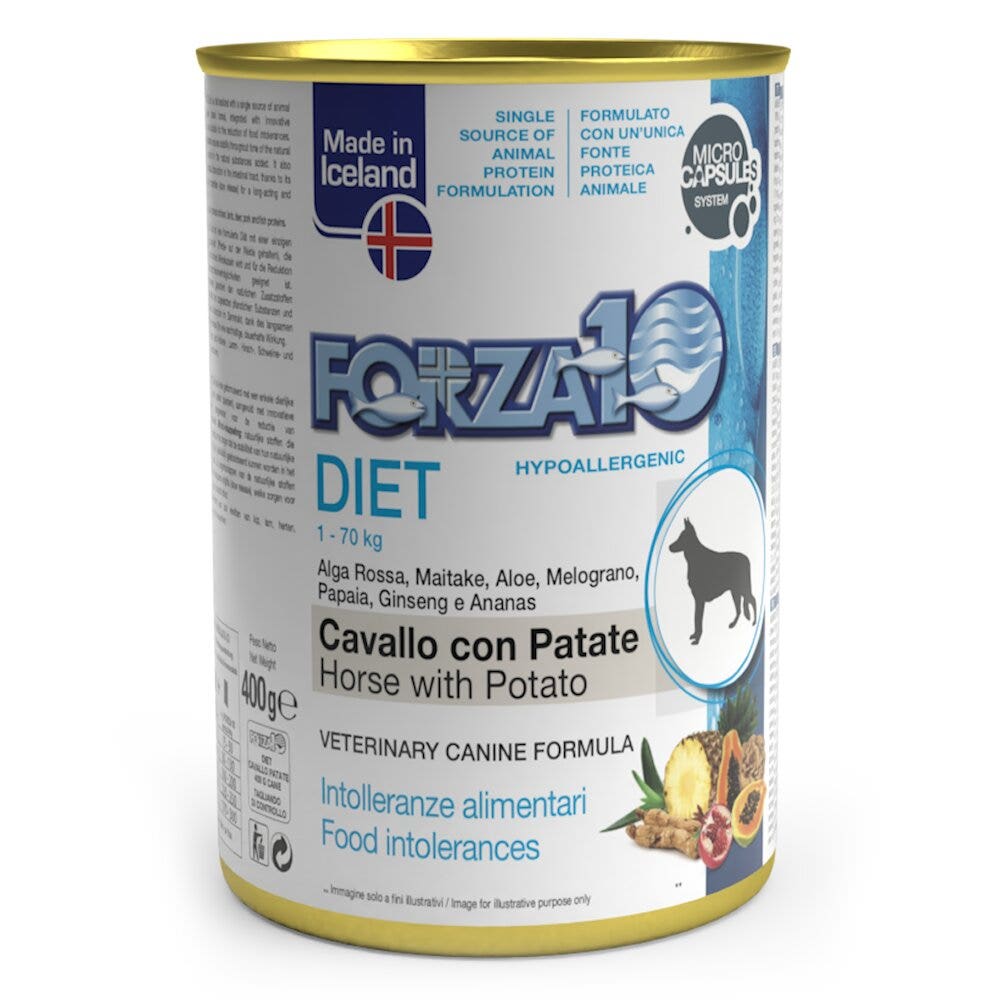 Forza10 Diet Comida Húmeda para Perros Adultos Caballo y Patatas Tarro 400g-1