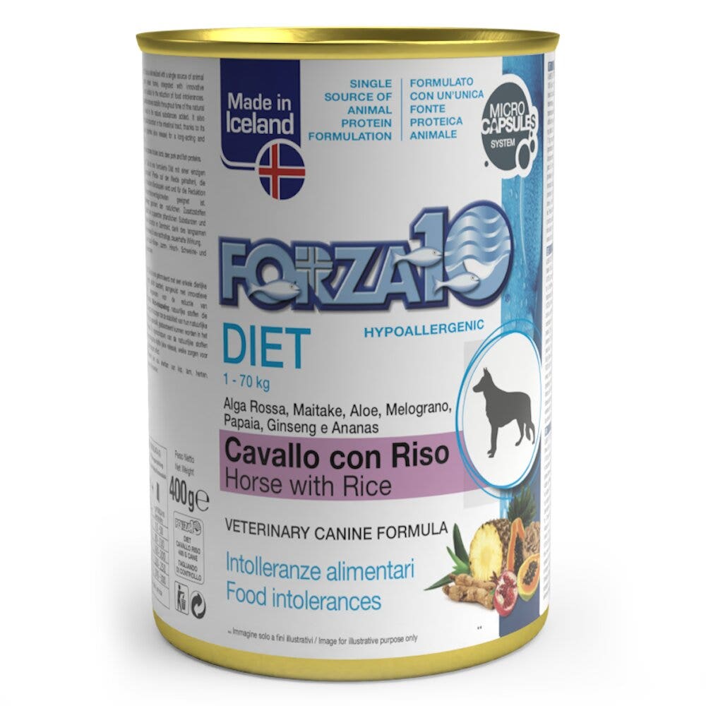 Forza10 Diet Comida Húmeda de Caballo y Arroz para Perros Adultos Tarro 400g-1