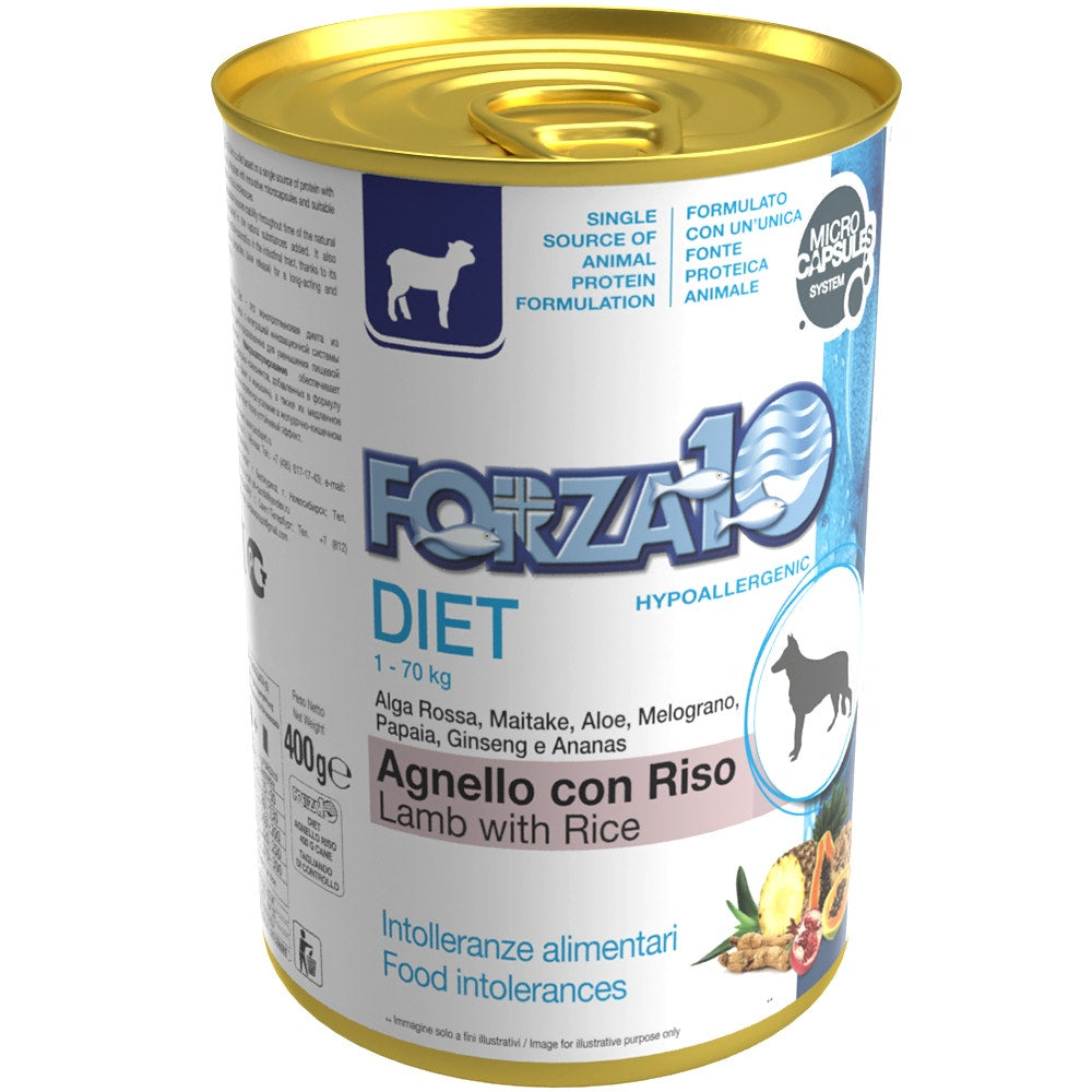 Forza10 Diet Comida Húmeda de Cordero y Arroz para Perros Adultos Tarro 400g-1