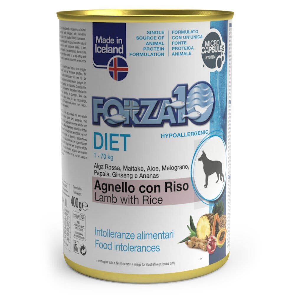 Forza10 Diet Comida Húmeda de Cordero y Arroz para Perros Adultos Tarro 400g-1