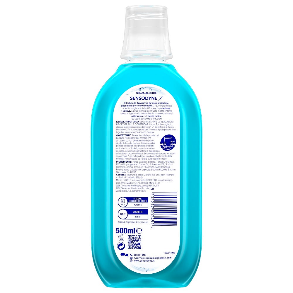 Sensodyne Collutorio Cool Mint Denti Sensibili Alito Fresco Senza Alcool Gusto Menta 500ml?-3