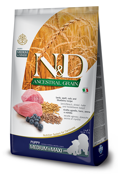 Farmina N&D Ancestral Grain Cordero Y Arándano Perros Cachorros Mediano Y Grande Saco 12kg-1