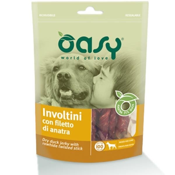 Oasy Snack para Perros Rollitos con Filete de Pato 100g-1