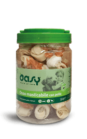 Oasy Snack para Perros Hueso Masticable con Pollo Talla S 350g-1