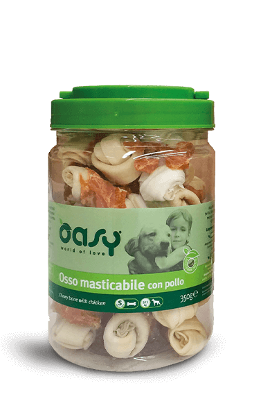 Oasy Snack para Perros Hueso Masticable con Pollo Talla S 350g-1