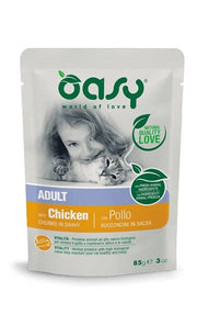Oasy Trozos en Salsa para Gatos Adultos con Pollo 85g-1