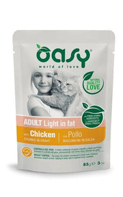 Oasy Bocados en Salsa para Gatos Adultos Light en Grasa con Pollo 85g-1