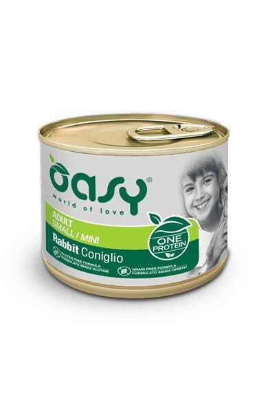 Oasy Wet Dog One Protein Conejo Comida Húmeda para Perros Adultos Small/Mini 200g-1