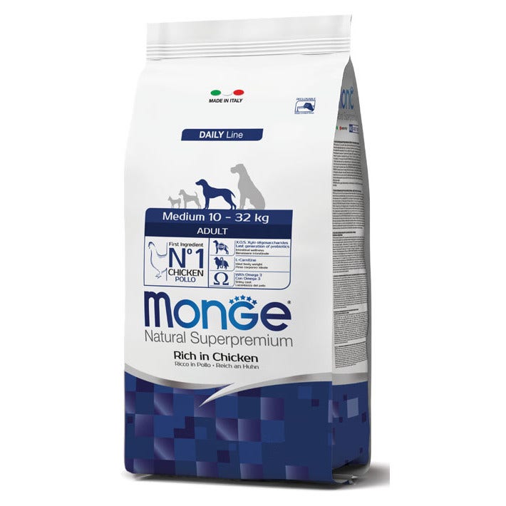 Monge Rich In Chicken Alimento Seco Perros Adultos Tamaño Mediano Bolsa 12Kg-2