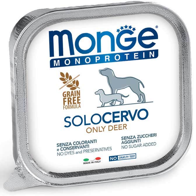 Monge Monoprotein Solo Deer Alimento Húmedo Para Perros Adultos 150g-1