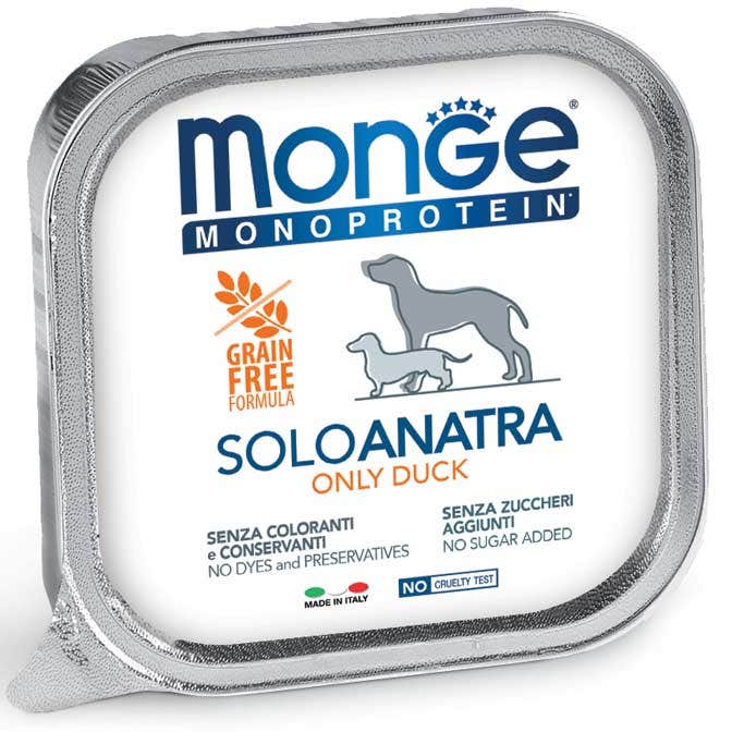 Monge Monoprotein Solo Pato Alimento Húmedo Para Perros Adultos 150g-1
