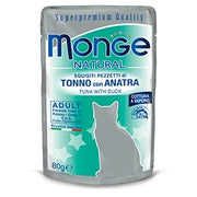 Monge Natural Superpremium Cocido Al Vapor Con Atún Y Pato Comida Húmeda Para Gatos 80g-1