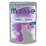 Monge Natural Superpremium Alimento Húmedo De Atún Y Ternera Para Gatos Adultos Al Vapor 80g-1