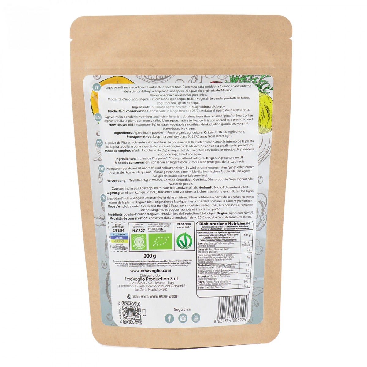 Inulina de Agave Orgánica en Polvo 200g-3