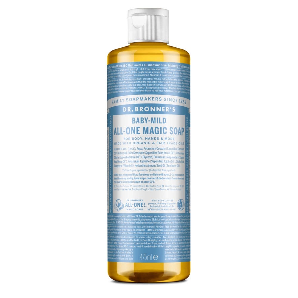 Dr. Bronner's Organic 18 en 1 Jabón Líquido Sin Fragancia 475ml-1