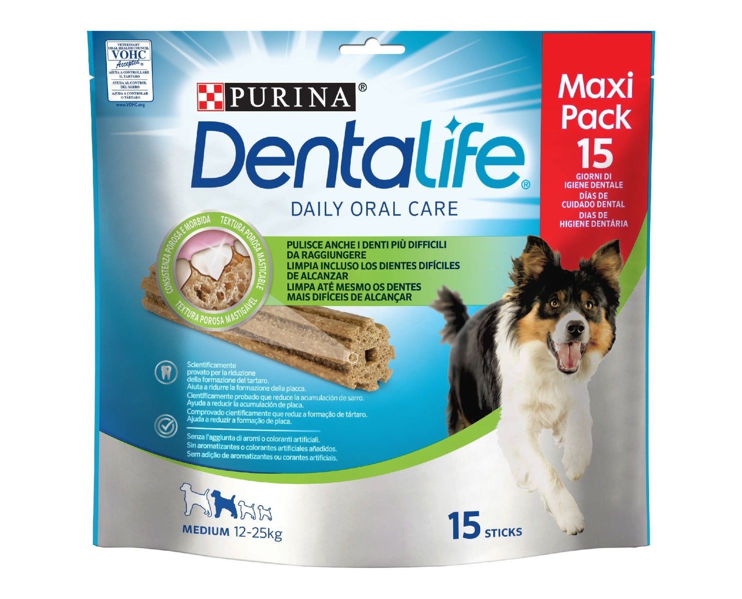 Purina Dentalife Snack Daily Oral Care para perros 12 - 25 kg Tamaño mediano 15 Stick-1
