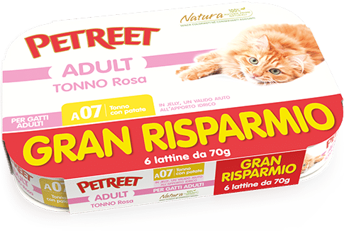 Petreet Atún Rosa con Patatas Rosadas Comida Húmeda para Gatos Adultos 6x70g-1