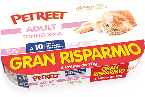 Petreet Atún Rosado con Pescado del Océano Comida Húmeda para Gatos Adultos 6x70g-1