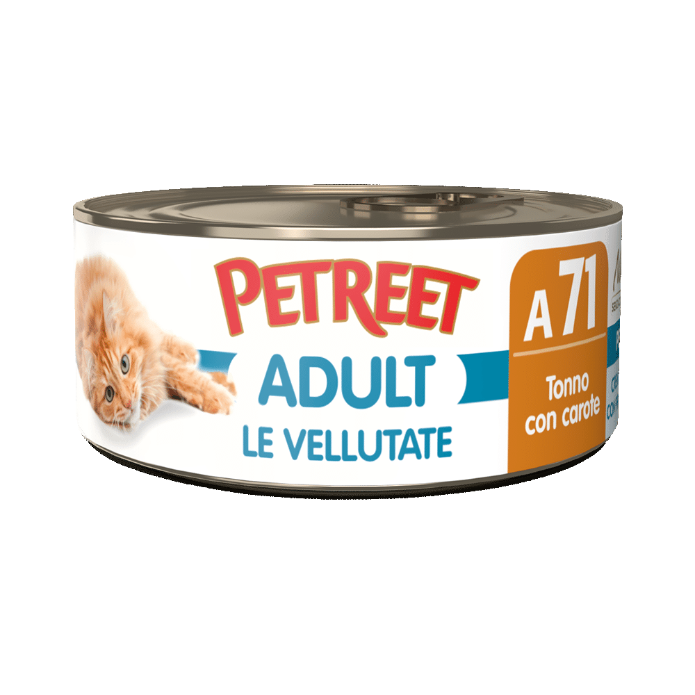 Petreet Adult Atún Aterciopelado Con Zanahorias Para Gatos Lata 70g-1