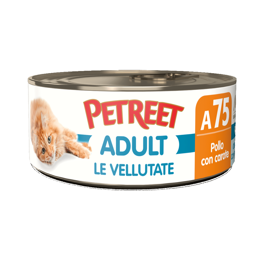 Petreet Adult Le Vellutate Pollo Con Zanahorias Para Gatos Lata 70g-1