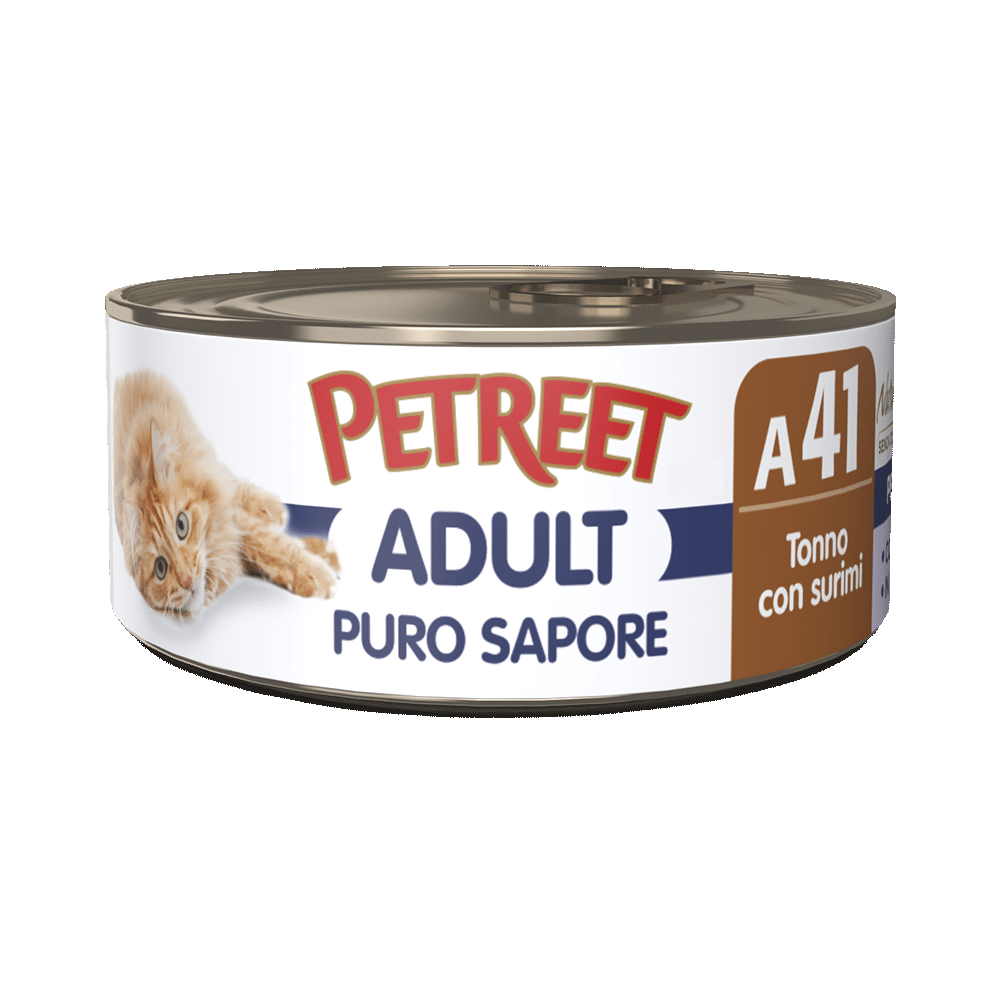 Petreet Adult Sabor Puro Con Surimi Para Gatos Lata 70g-1