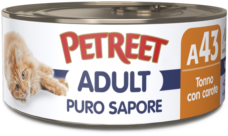 Petreet Puro Sabor Atún con Zanahoria Comida Húmeda para Gatos Adultos Lata 70g-1