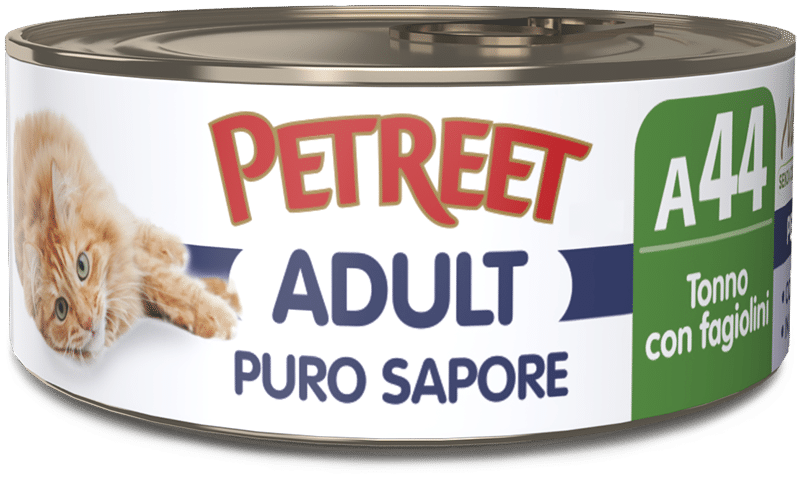 Petreet Puro Sabor Atún con Judías Verdes Comida Húmeda para Gatos Adultos Lata 70g-1