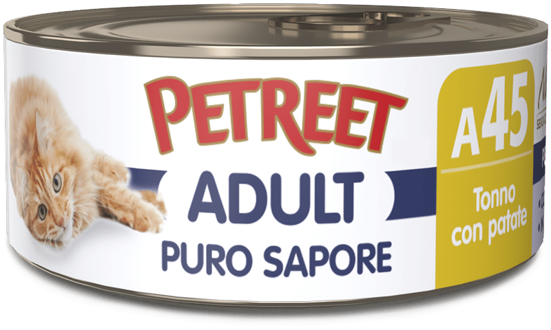 Petreet Puro Sabor Atún con Patatas Comida Húmeda para Gatos Adultos Lata 70g-1