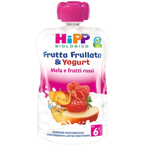 Hipp Bio Fruit Smoothie Yogurt Manzana Frutos Rojos 90g-2