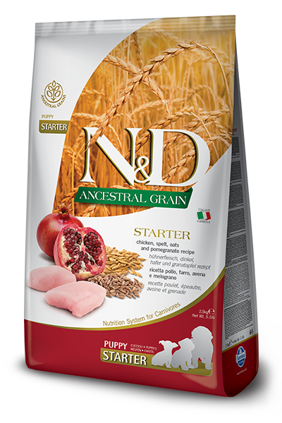 Farmina N&D Ancestral Grain Starter Perros Cachorros Pollo Y Granada Bolsa 800g-1