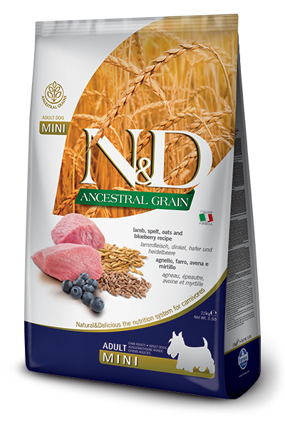 Farmina N&D Ancestral Grain Cordero Y Arándano Perros Adultos Tamaño Mini Bolsa 2,5kg-1