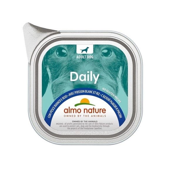 Almo Nature Daily Alimento Húmedo De Pescado Blanco Y Arroz Para Perros Adultos 300g-1