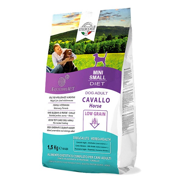 Marpet Aequilibriavet Pienso Seco para Perros Adultos Low Grain Caballo Tamaño Mini Bolsa Pequeña 1,5Kg-2