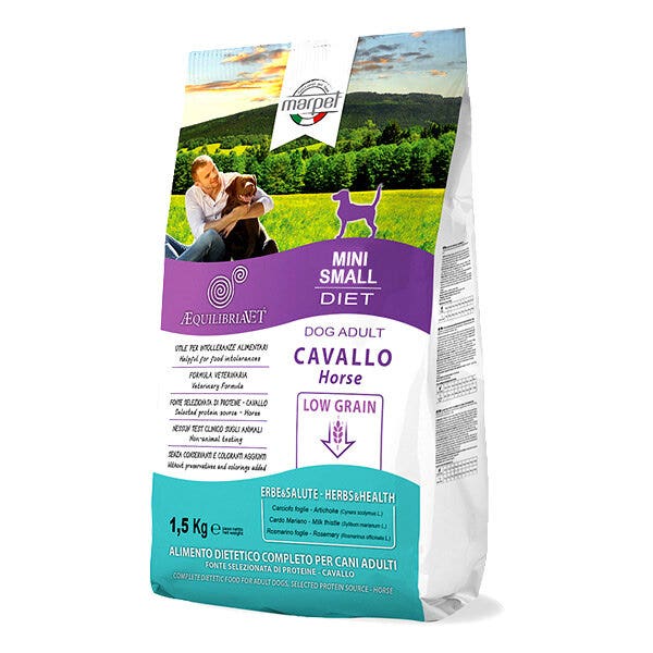 Marpet Aequilibriavet Pienso Seco para Perros Adultos Low Grain Caballo Tamaño Mini Bolsa Pequeña 1,5Kg-3
