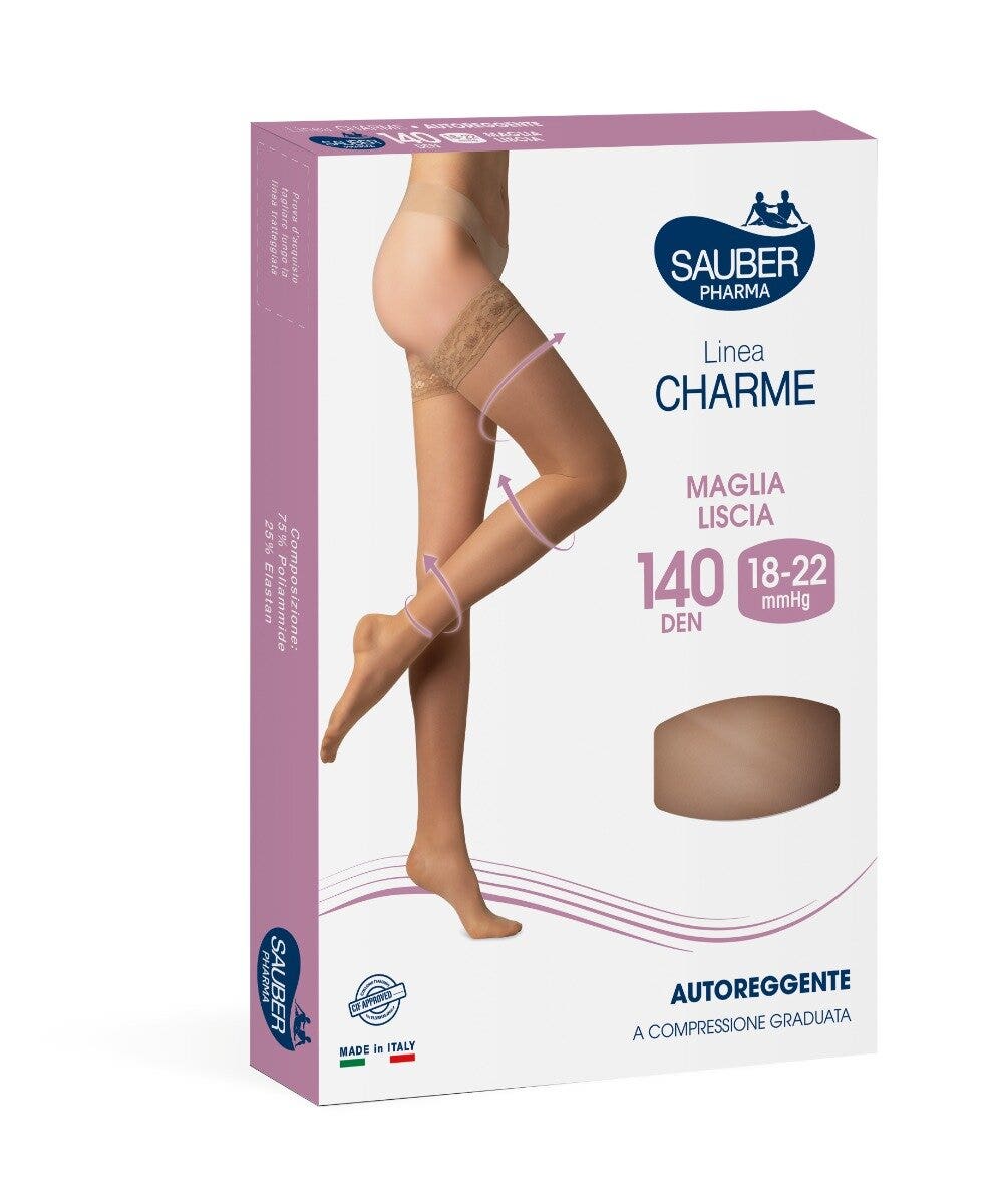 Camisa Sauber Classic Line Hold-ups 140 Denier Lisa Color Negro Talla IV-3