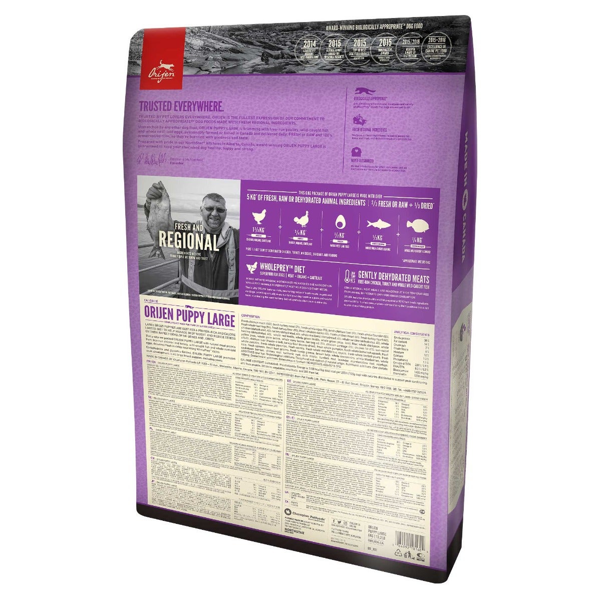 Orijen Puppy Croquetas Grandes con Pollo y Pavo para Perros Grandes Cachorros Bolsa 11,4kg-1