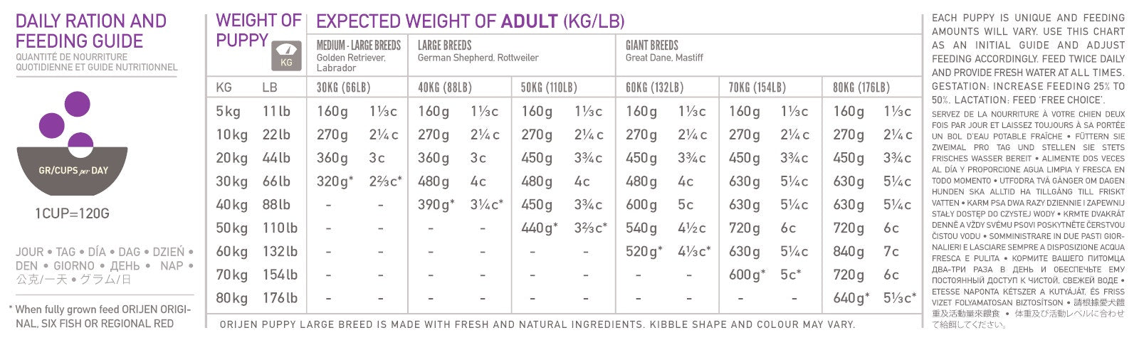 Orijen Puppy Croquetas Grandes con Pollo y Pavo para Perros Grandes Cachorros Bolsa 11,4kg-2