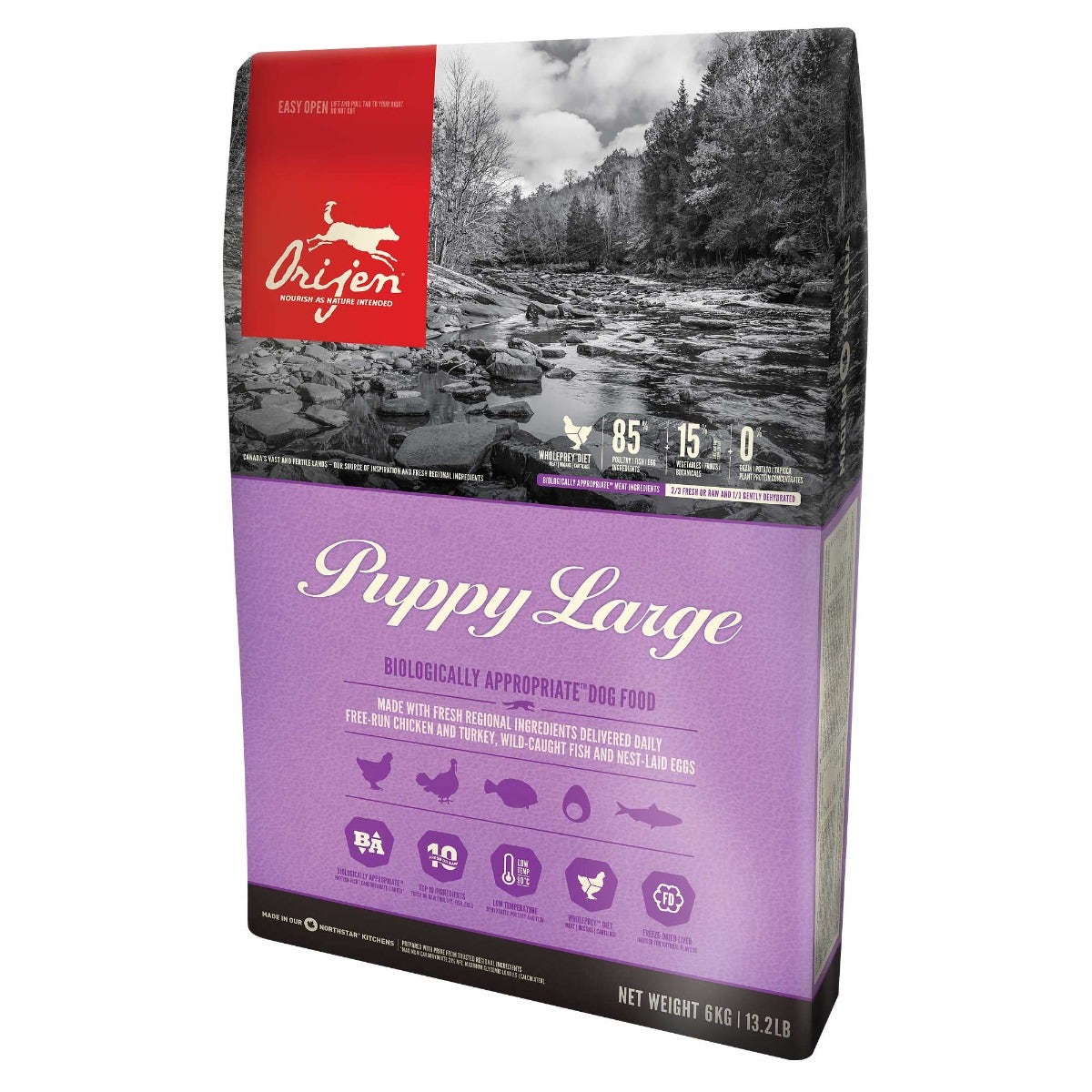 Orijen Puppy Croquetas Grandes con Pollo y Pavo para Perros Grandes Cachorros Bolsa 11,4kg-0