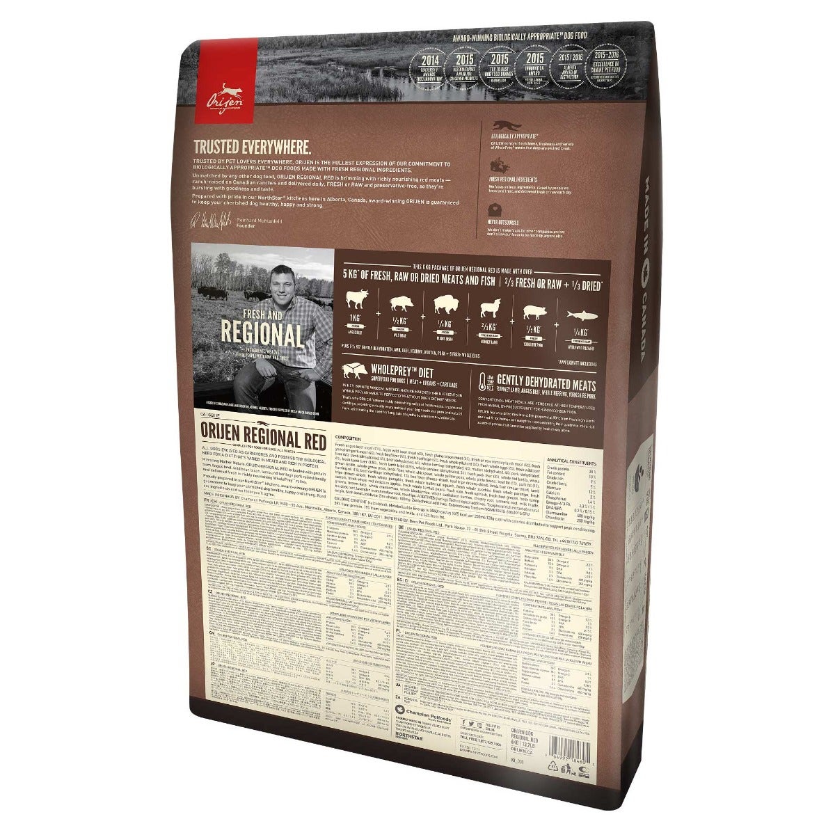 Orijen Croquetas Rojas Regionales con Carne Angus y Jabalí para Perros Bolsa 11,4kg-1
