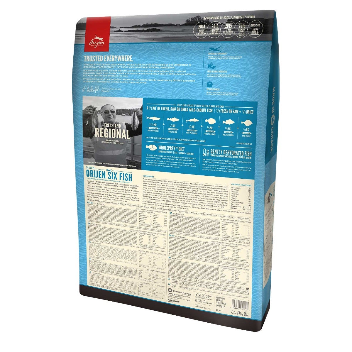 Orijen Six Fish Croquetas de Pescado para Gatos Bolsa 5,4kg-1