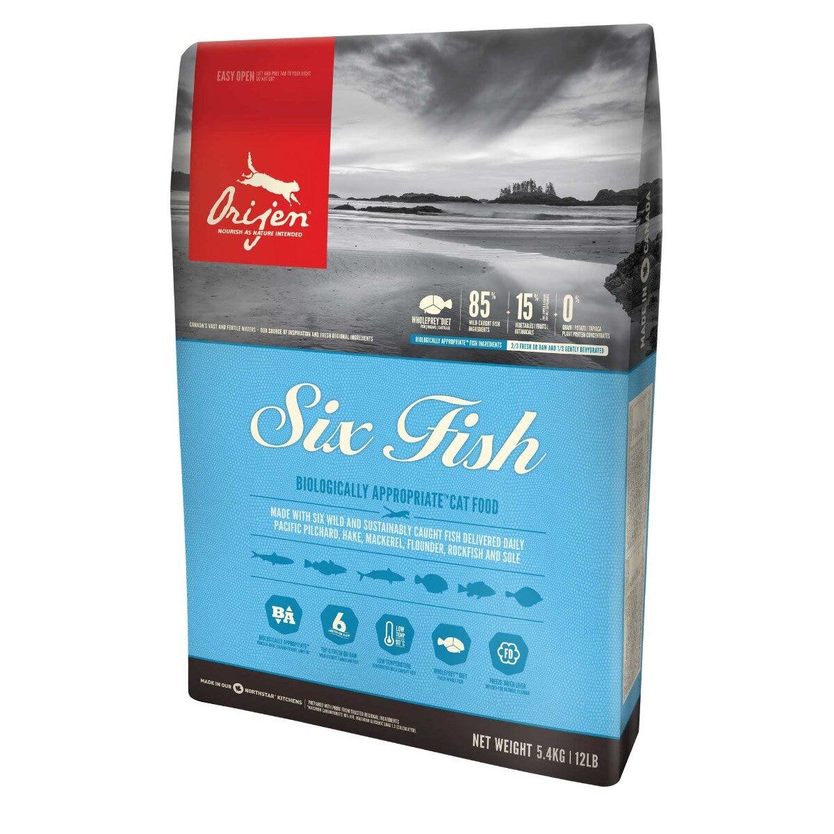 Orijen Six Fish Croquetas de Pescado para Gatos Bolsa 1,8kg-1