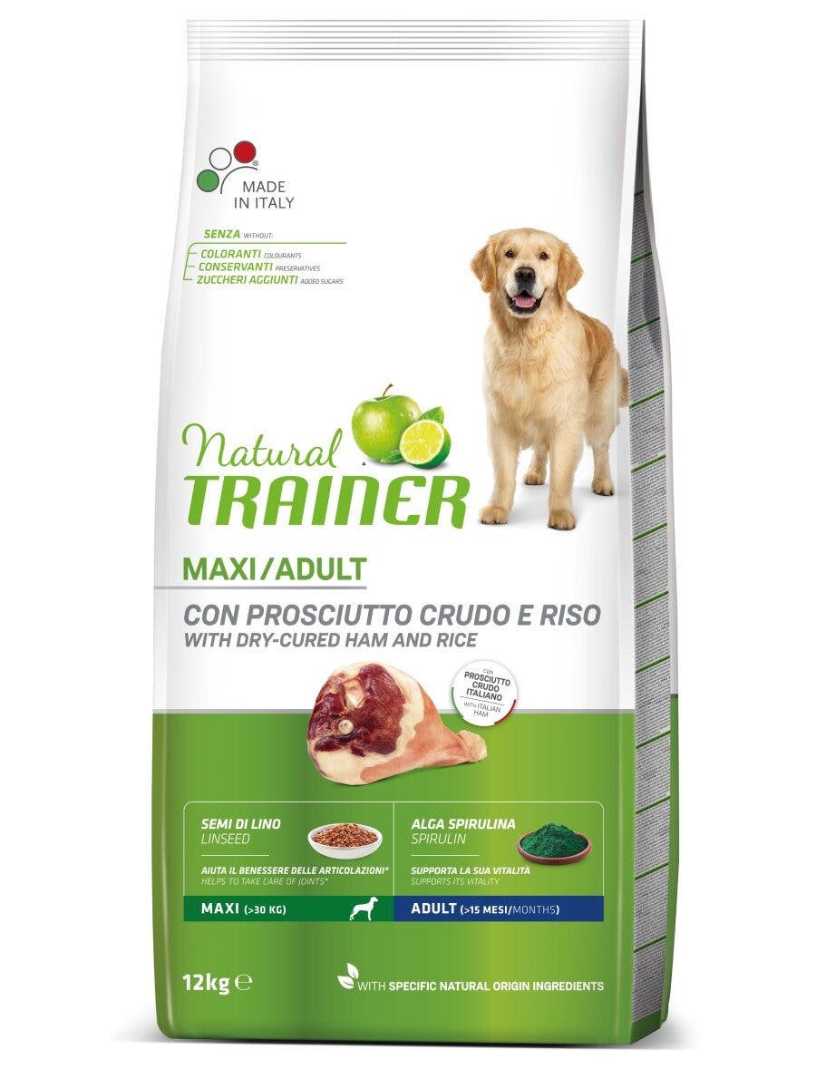El Entrenador Natural Croqueta Jamón/Arroz Crudo Para Perros Adultos Bolsa De Gran Tamaño 12kg-3