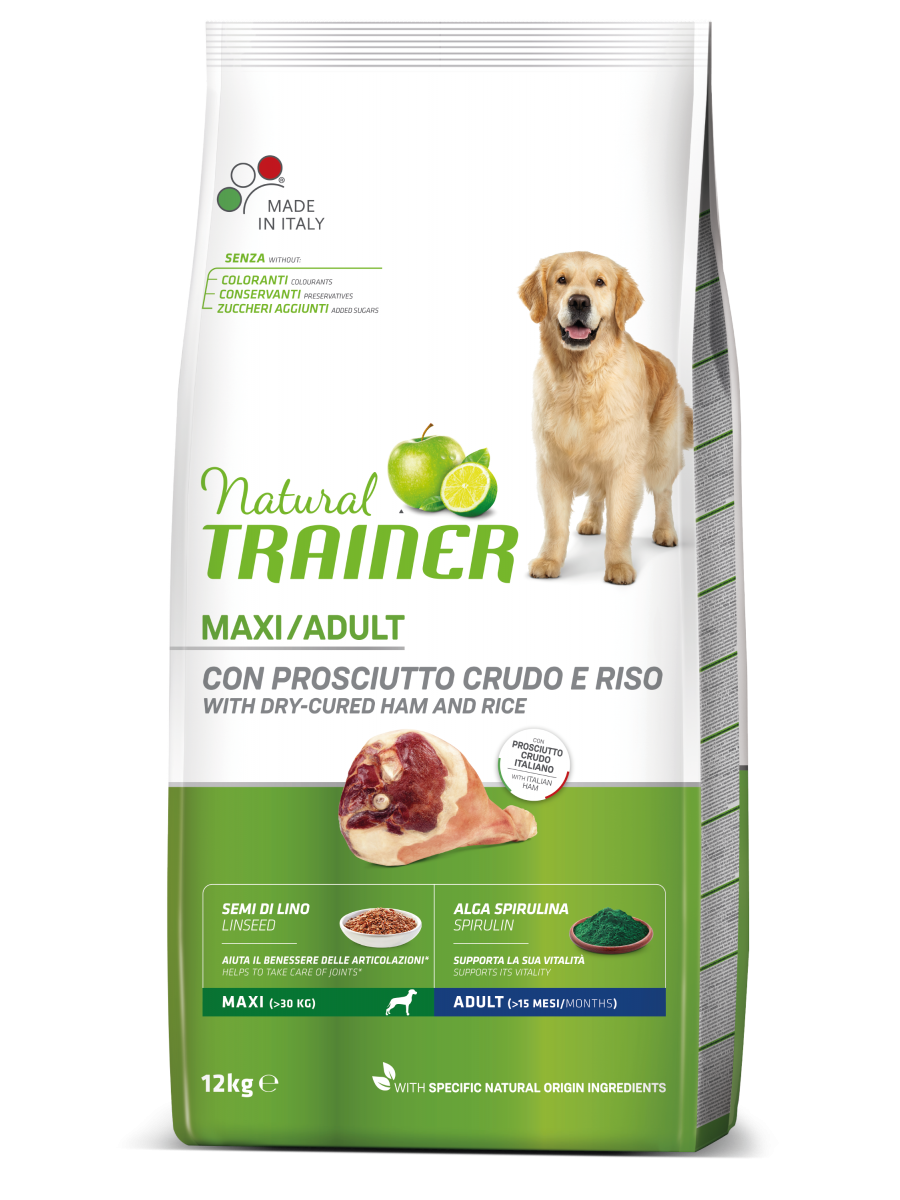 El Entrenador Natural Croqueta Jamón/Arroz Crudo Para Perros Adultos Bolsa De Gran Tamaño 12kg-2