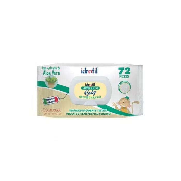 Idrofil Toallitas Bebé con Extracto de Aloe Vera 72 Piezas-2
