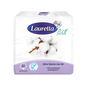 Laurella Ultra Day Algodón Absorbentes Con Alas 12 Piezas-1