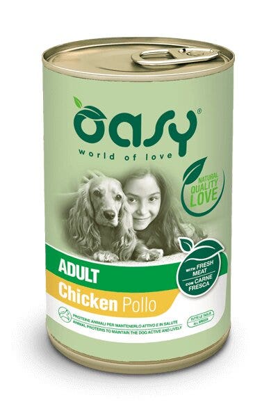 Oasy Wet Dog Lifestage Patè Pollo Comida Húmeda para Perros Adultos Lata 400g-1