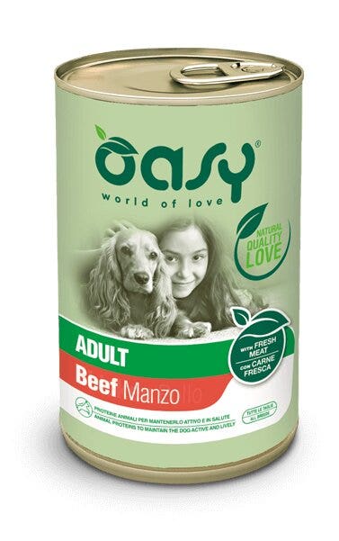 Oasy Wet Dog Lifestage Patè Comida Húmeda de Carne de Vacuno para Perros Adultos Lata 400g-1