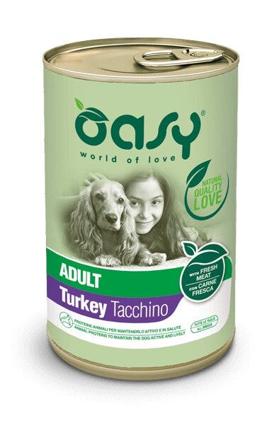 Oasy Wet Dog Lifestage Patè Pavo Comida Húmeda para Perros Adultos Lata 400g-1