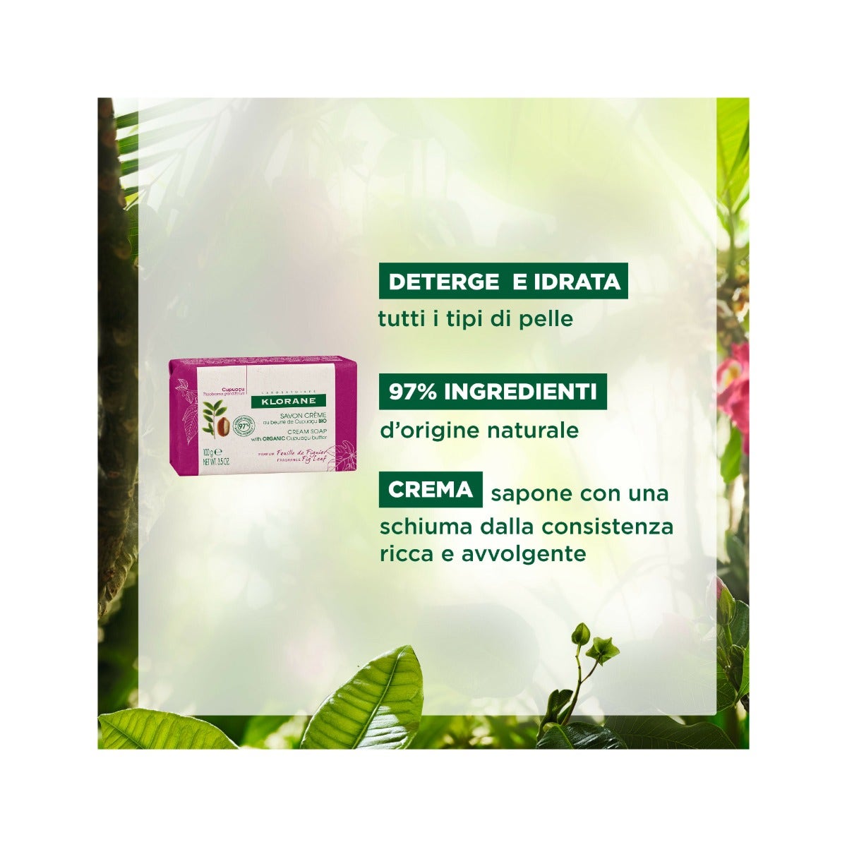 Klorane Jabon Crema Hojas de Higuera 100g-4