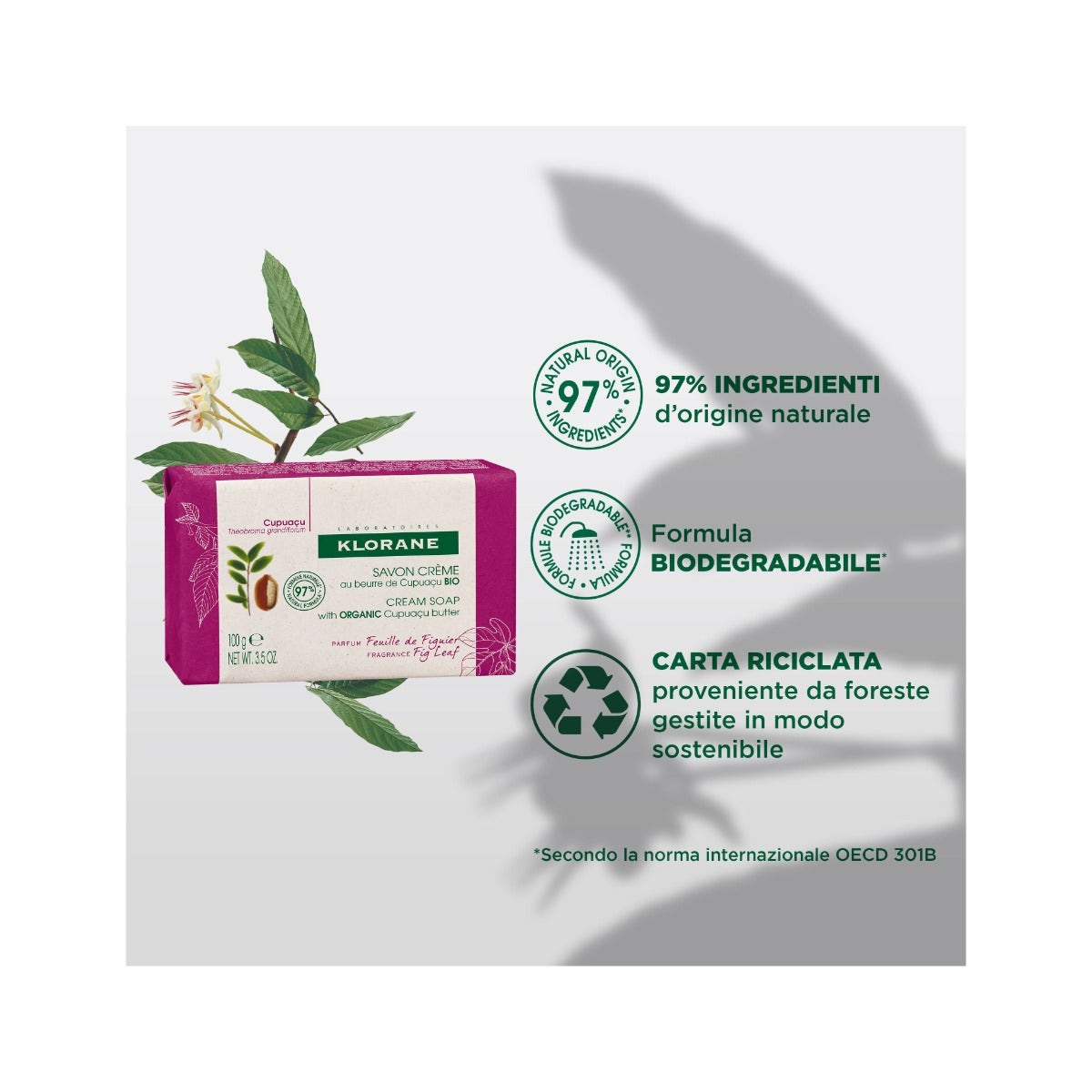 Klorane Jabon Crema Hojas de Higuera 100g-5